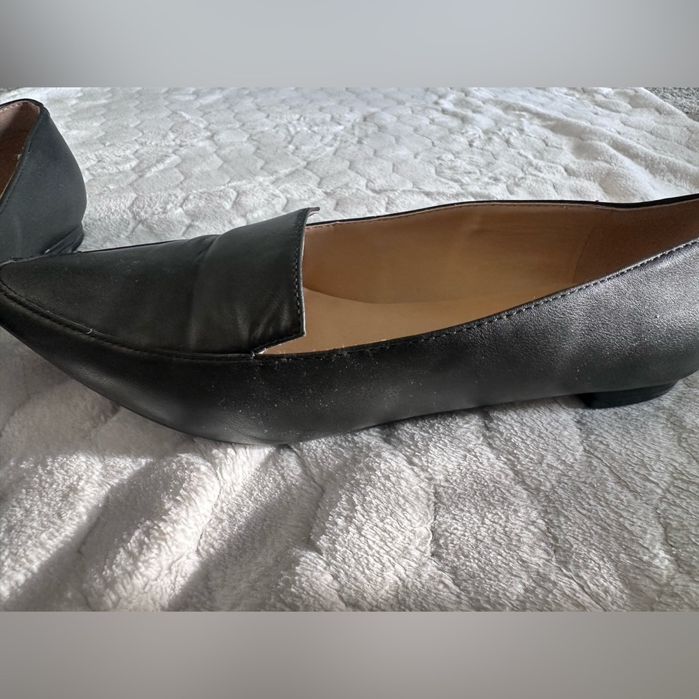 Nine West Black Pointed-Toe Slip On Flats Sz 9 - Picture 3 of 7